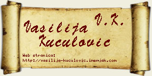 Vasilija Kuculović vizit kartica